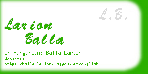 larion balla business card